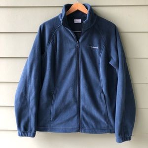 Women’s L Columbia Fleece Zip Jacket Dusty Dark Blue